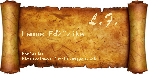 Lamos Füzike névjegykártya